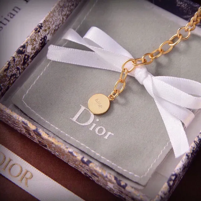 Dior CD Icon Pulseira Corrente Curb Esmalte Vermelho Dourado 4
