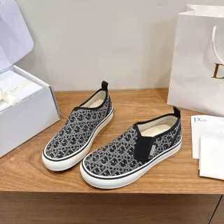 Dior 灰黑豹纹针织一脚蹬生活方式运动鞋
