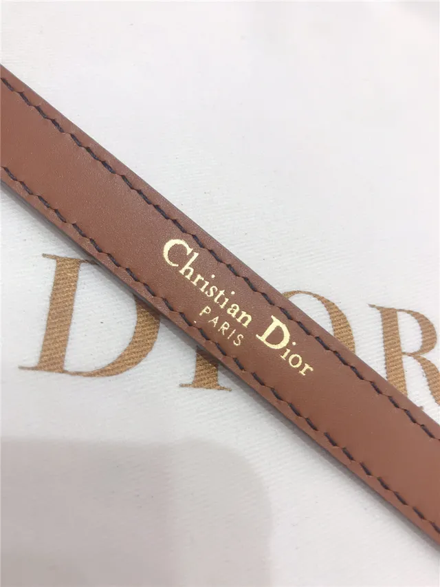 Dior J'Adior Ceinture en cuir noir et doré avec plaque logo fine 3