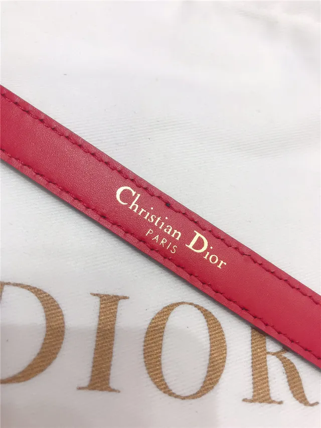 Dior J'Adior Ceinture en cuir noir et doré avec plaque logo fine 10