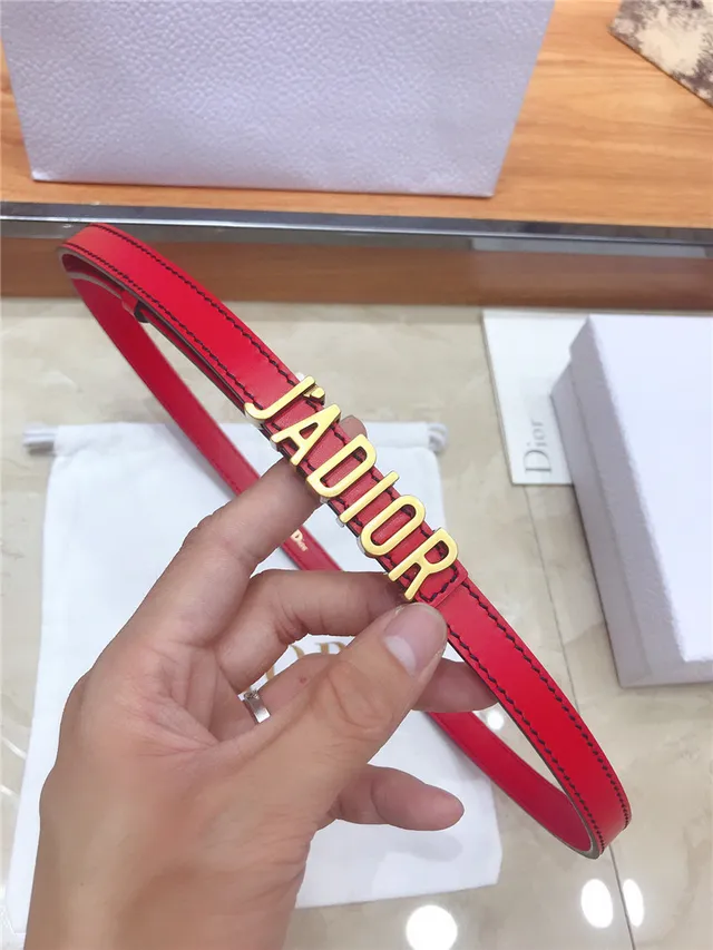 Dior J'Adior Ceinture en cuir noir et doré avec plaque logo fine 12