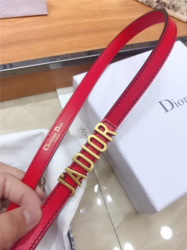 Dior J'Adior Ceinture en cuir noir et doré avec plaque logo fine 13
