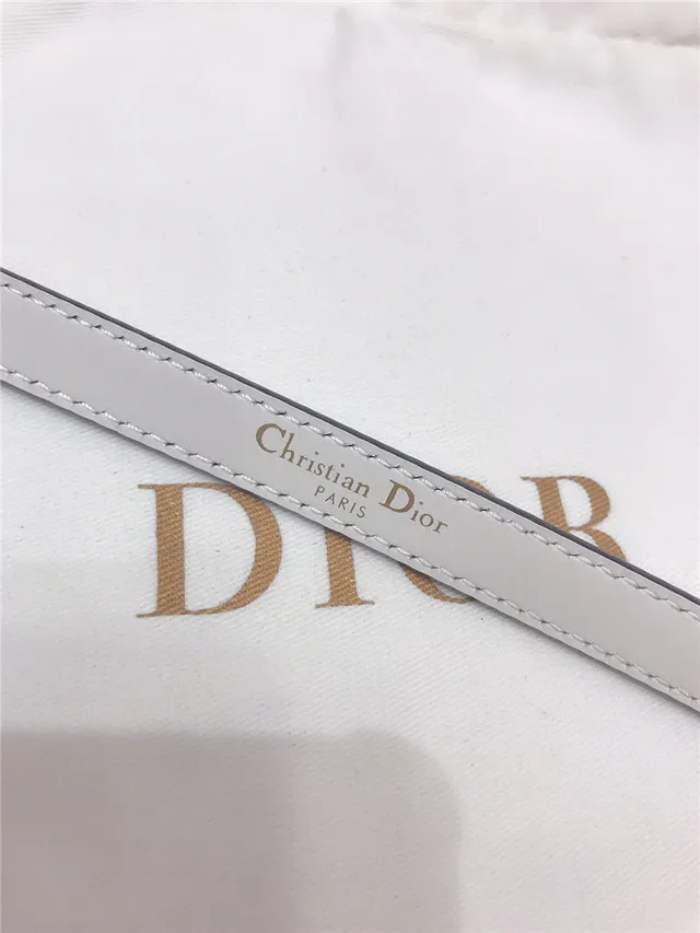 Dior J'Adior Ceinture en cuir noir et doré avec plaque logo fine 18