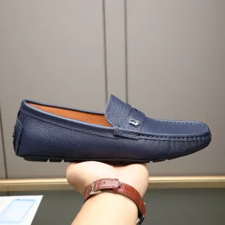 Dior Loafer Navy Pebbled Leather Penny Loafer