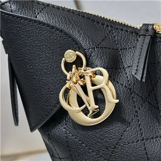 Dior Sac Hobo Navy Beige Monogramme Canvas Fermeture à Cordon 18