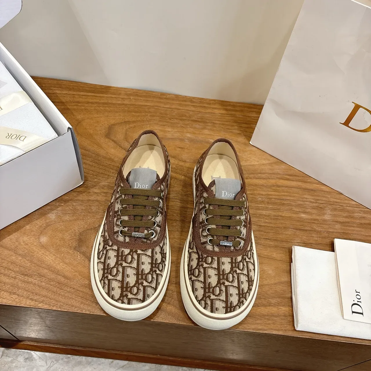 Dior Oblique Canvas 米棕 Monogram Low-Top Lace-Up Lifestyle 运动鞋 5