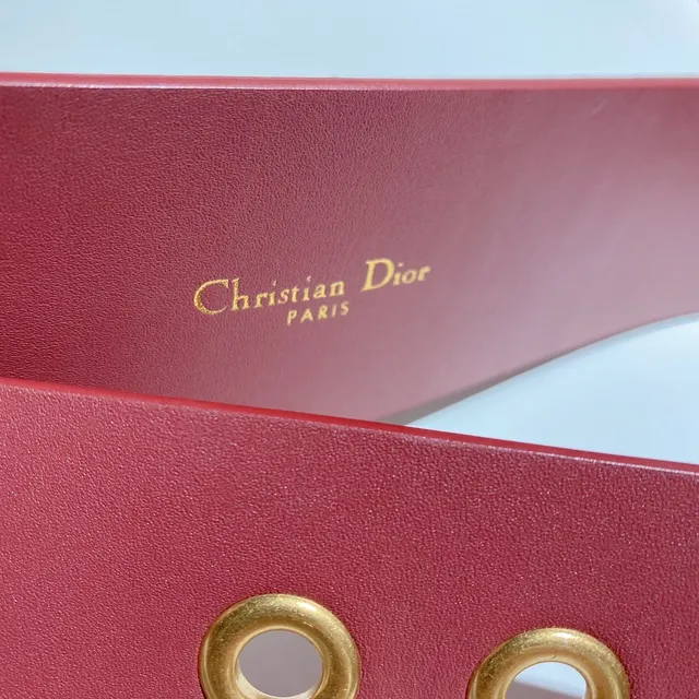 Dior Pink Gold Cinto de couro com fivela retangular larga 4
