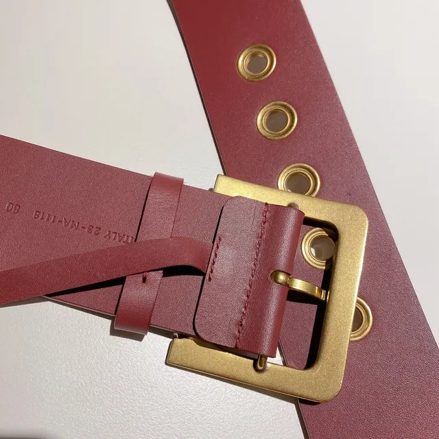 Dior Pink Gold Cinto de couro com fivela retangular larga 5