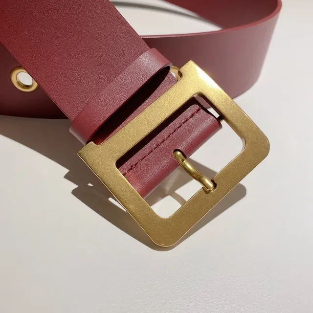 Dior Pink Gold Cinto de couro com fivela retangular larga 6