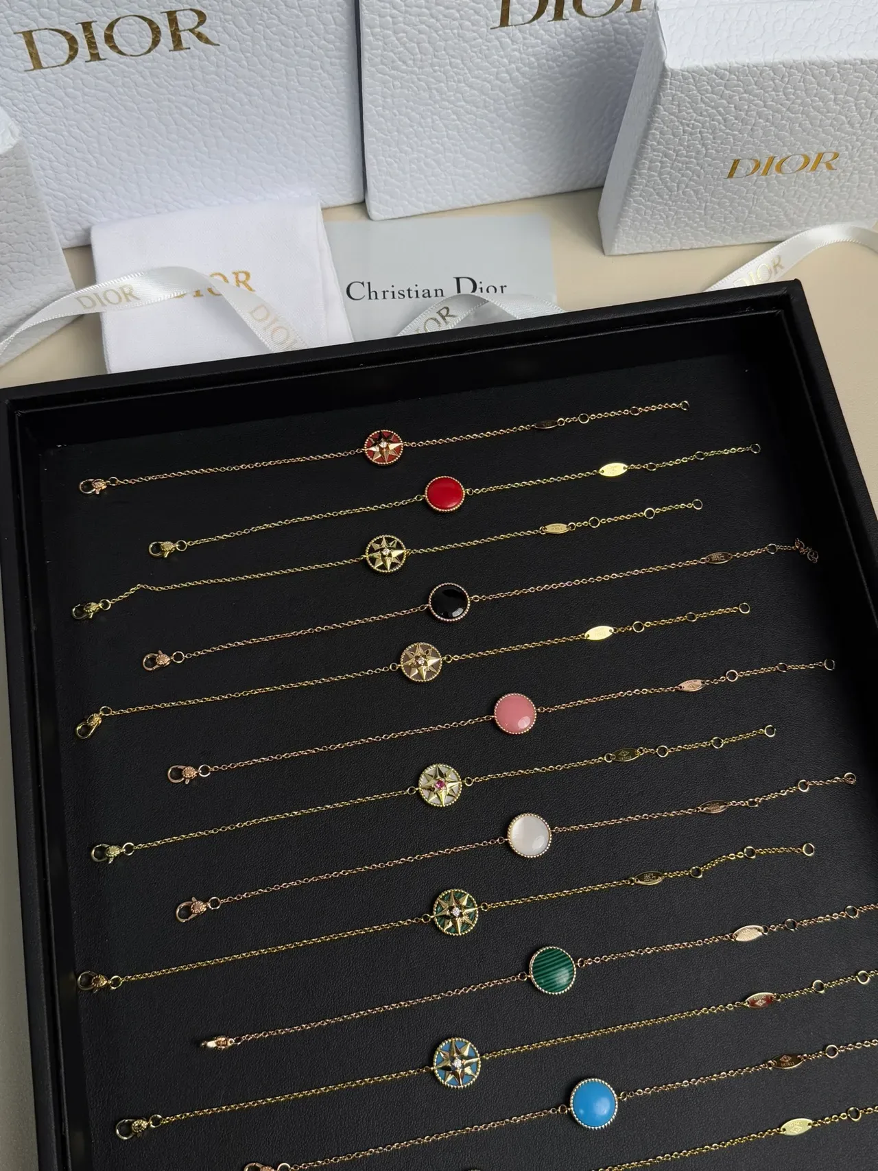 Dior Rose des Vents Compass Star Enamel Charm Bracelets 2