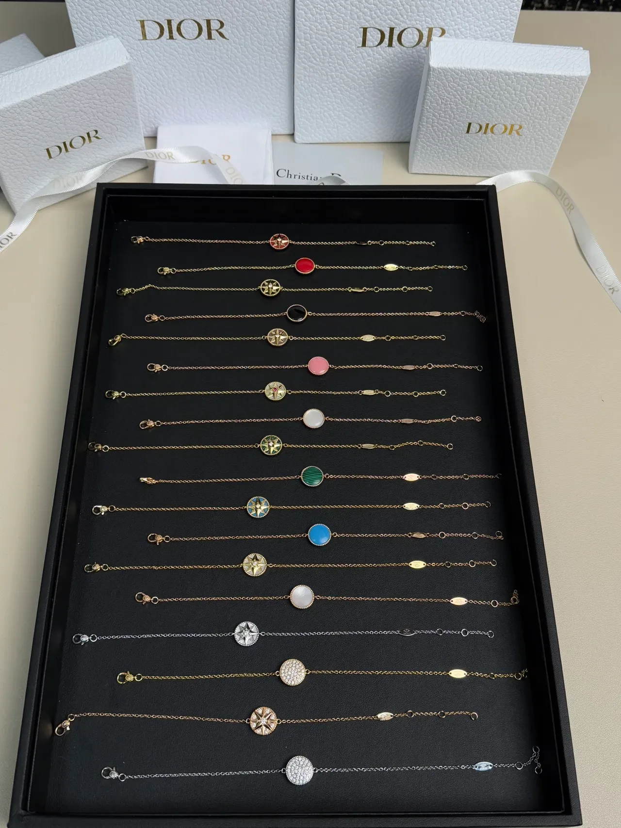 Dior Rose des Vents Compass Star Enamel Charm Bracelets 3