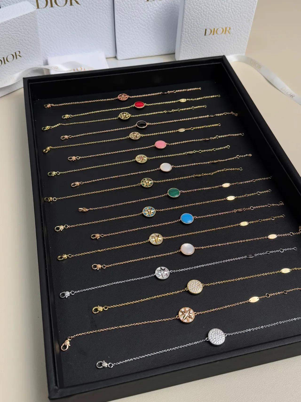 Dior Rose des Vents Compass Star Enamel Charm Bracelets 4
