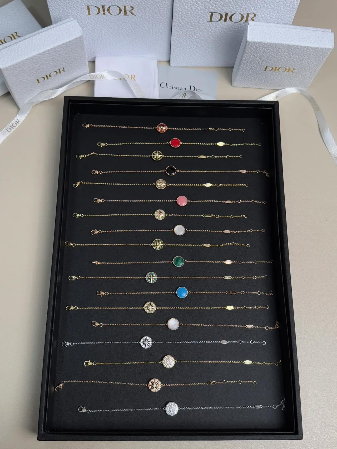 Dior Rose des Vents Compass Star Enamel Charm Bracelets 6