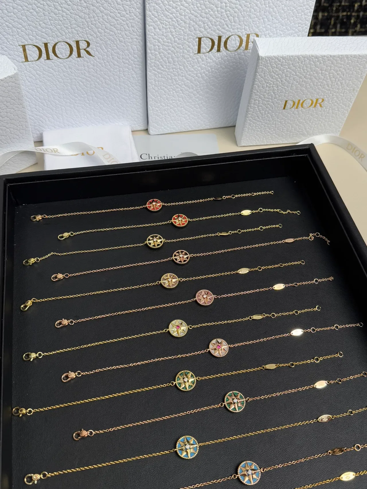 Dior Rose des Vents Compass Star Enamel Charm Bracelets 8