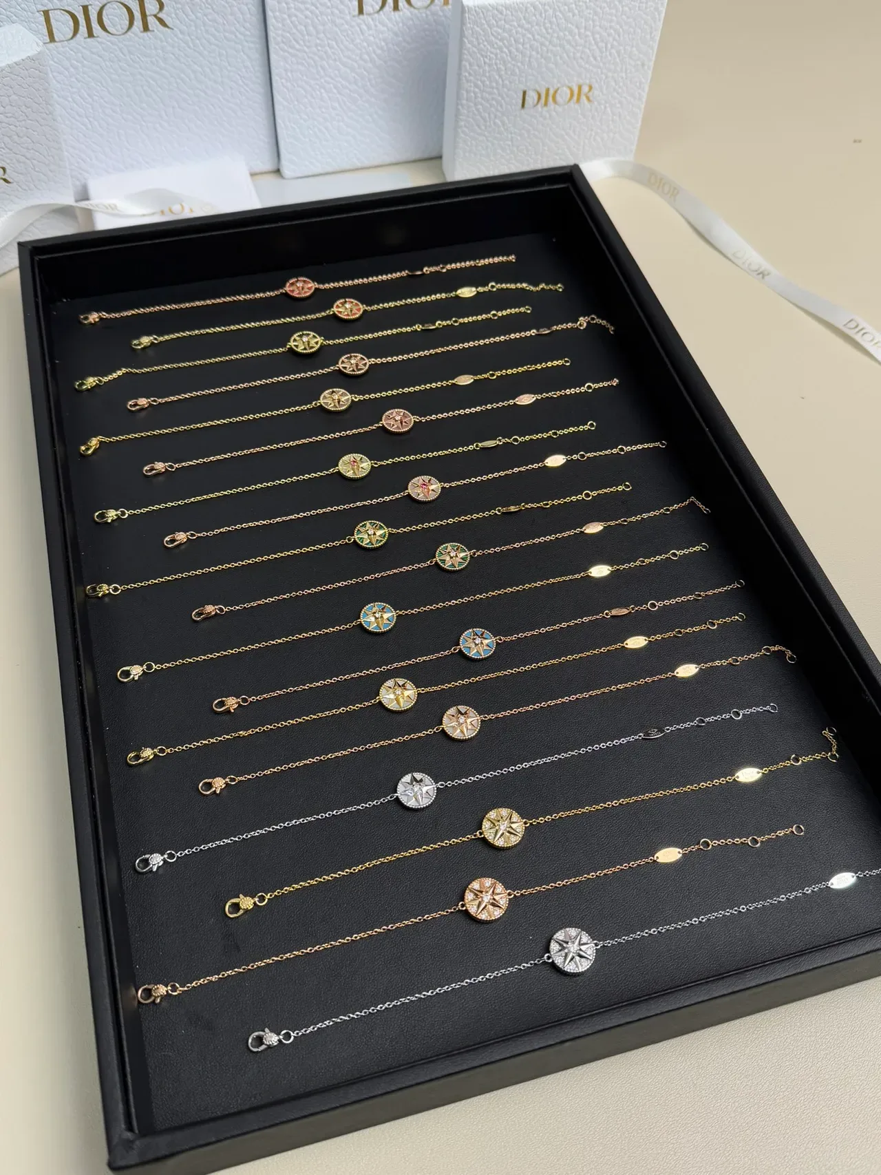 Dior Rose des Vents Compass Star Enamel Charm Bracelets 9