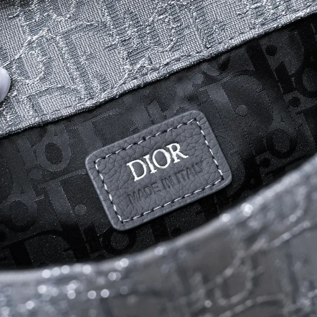 Dior Saddle Black Structured Silhouette Textured Leather Saddle Bag 12