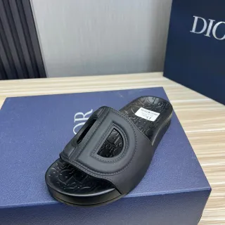 Dior Slide Sandale Noire en Caoutchouc Moulé