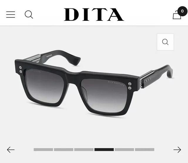 DITA Warthen Edición Limitada Negro Mate Cuadrado Gafas de Sol 9