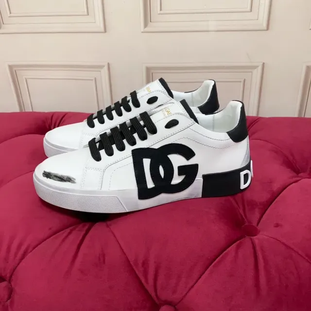 Dolce & Gabbana DG Logo Tênis Branco Preto Couro Superior Oversized Lifestyle Tênis 8