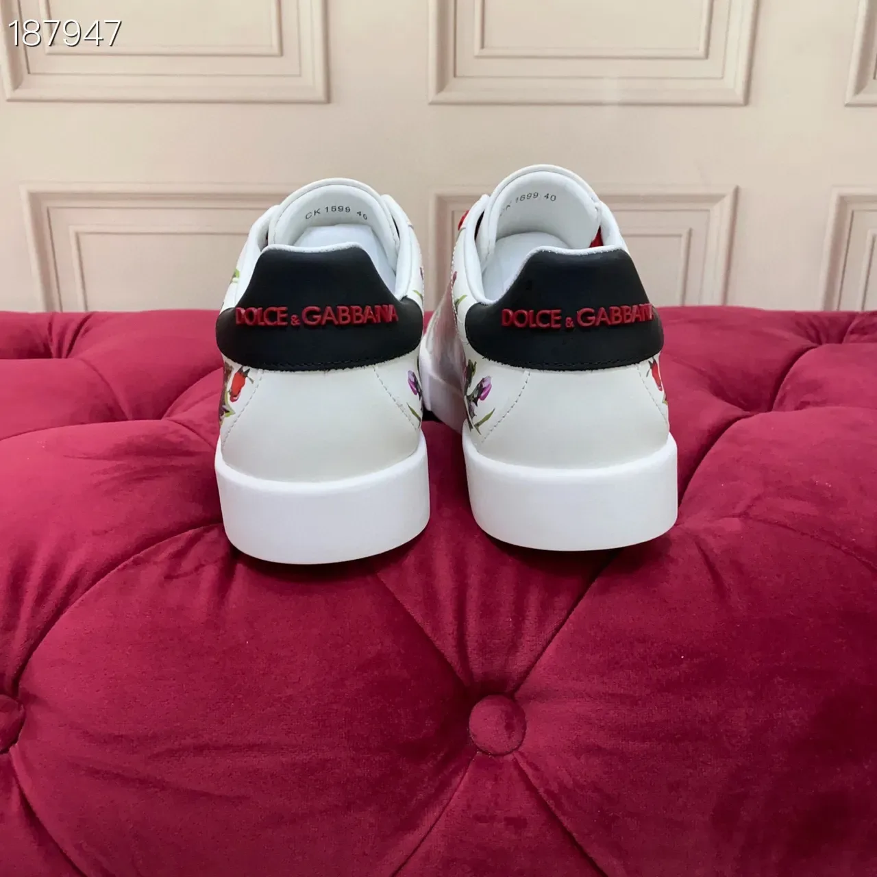 Dolce & Gabbana Portofino sneakers lifestyle imprimé floral blanc 2