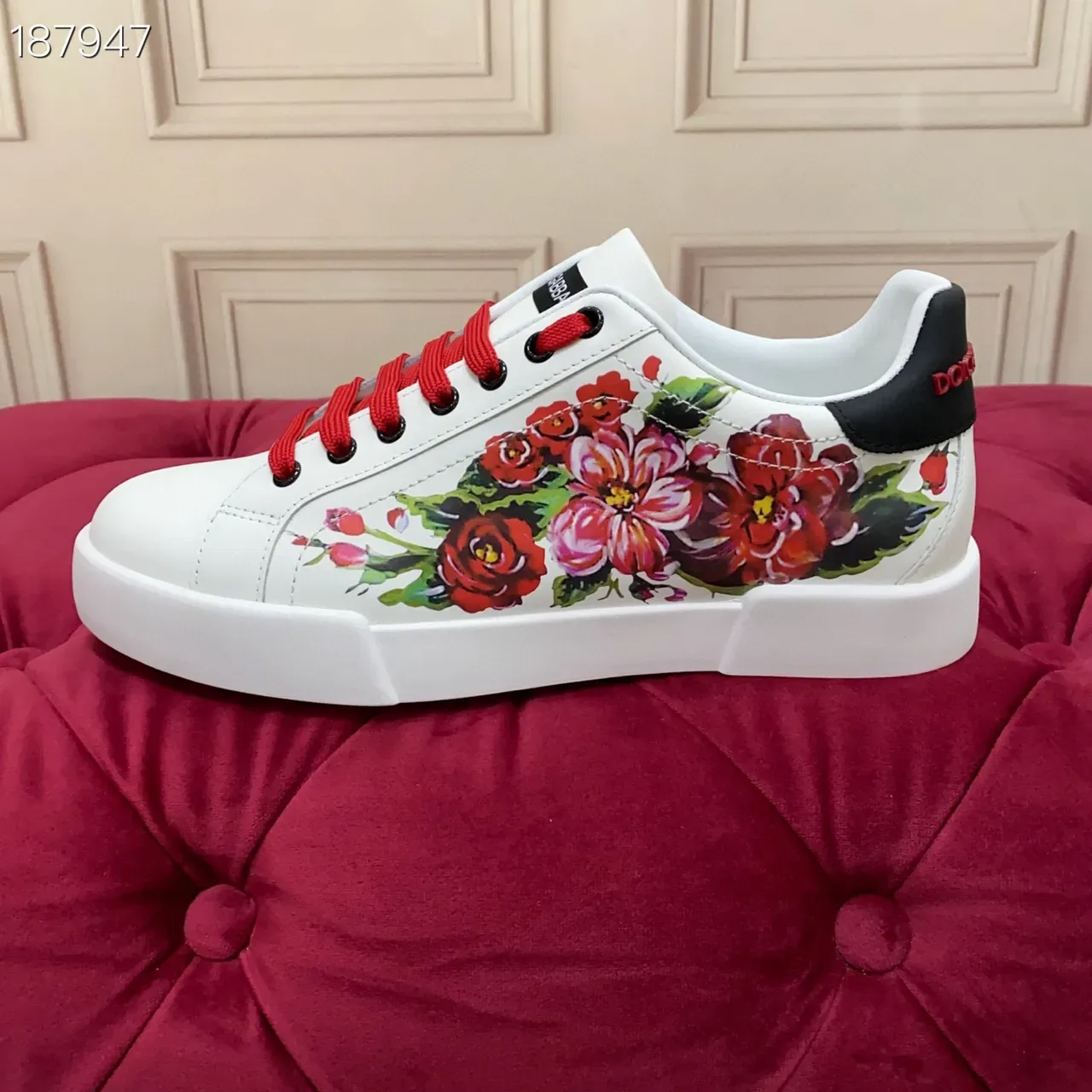 Dolce & Gabbana Portofino sneakers lifestyle imprimé floral blanc 6