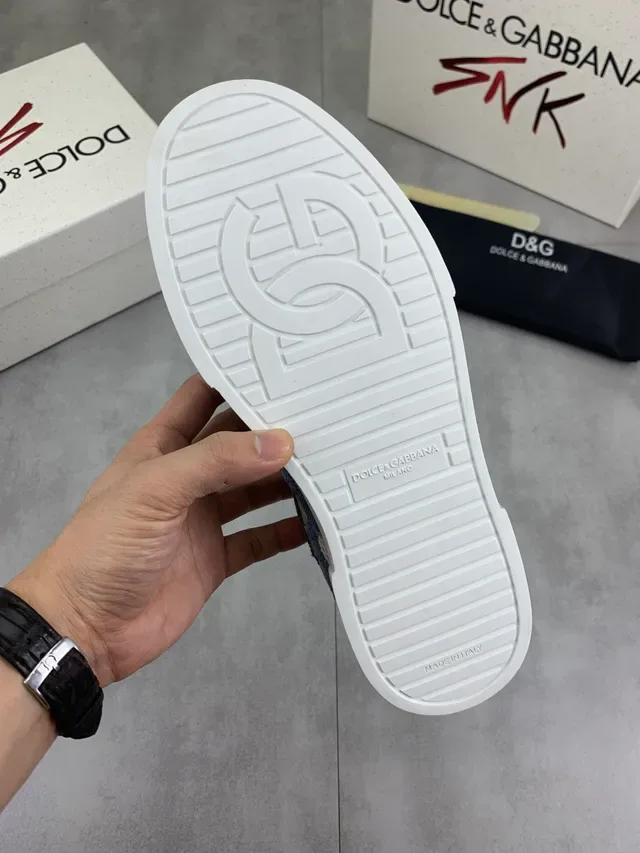 Dolce & Gabbana Sneakers Lifestyle Denim et Maille Plateforme 2