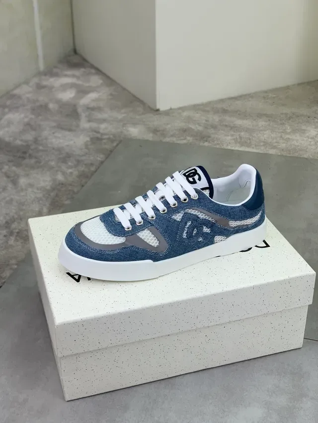 Dolce & Gabbana Sneakers Lifestyle Denim et Maille Plateforme 4