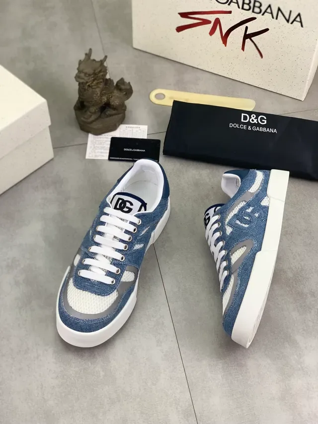 Dolce & Gabbana Sneakers Lifestyle Denim et Maille Plateforme 5
