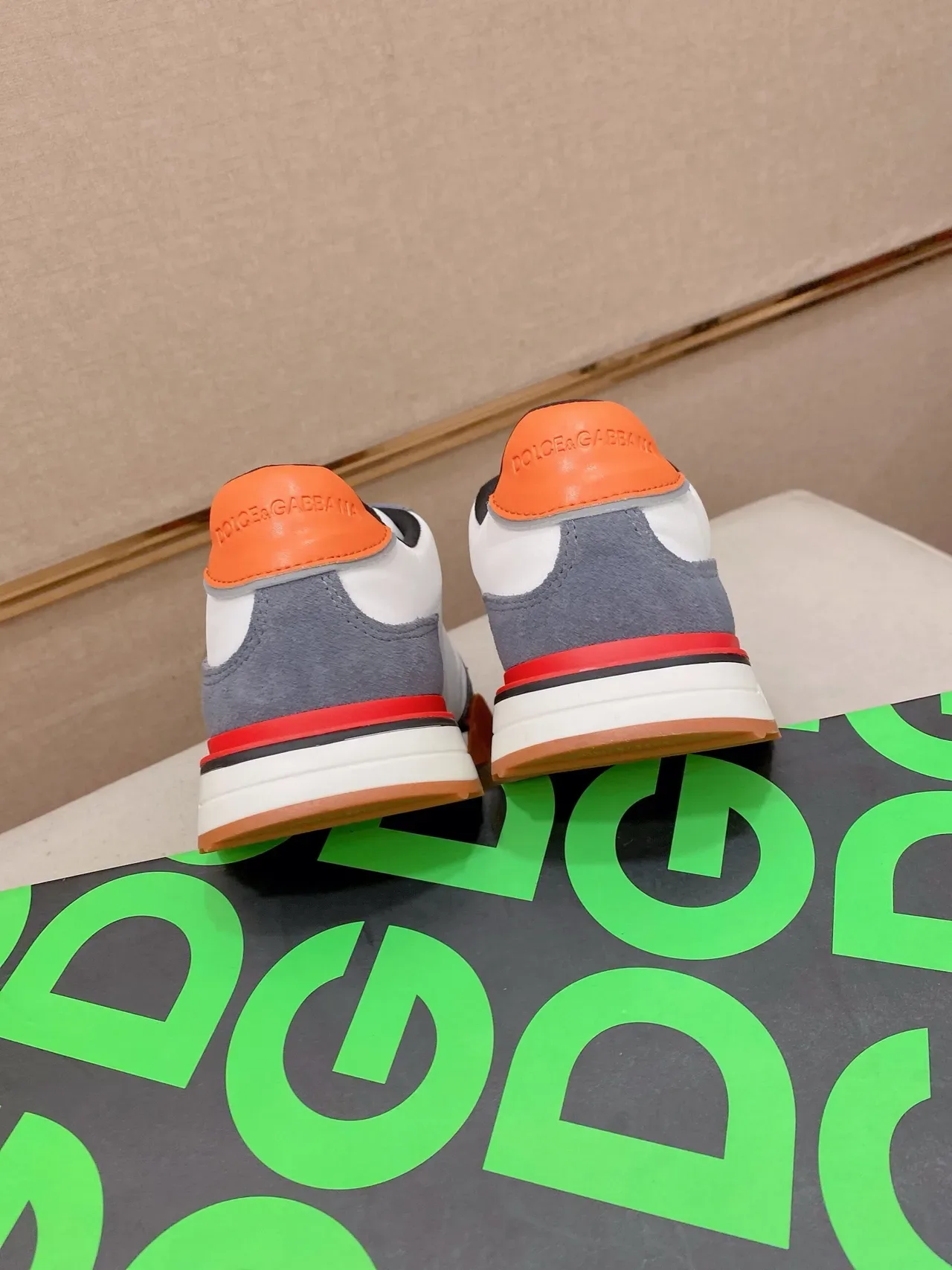 Dolce & Gabbana DG Runner White Gray Orange Lifestyle Sneakers 3