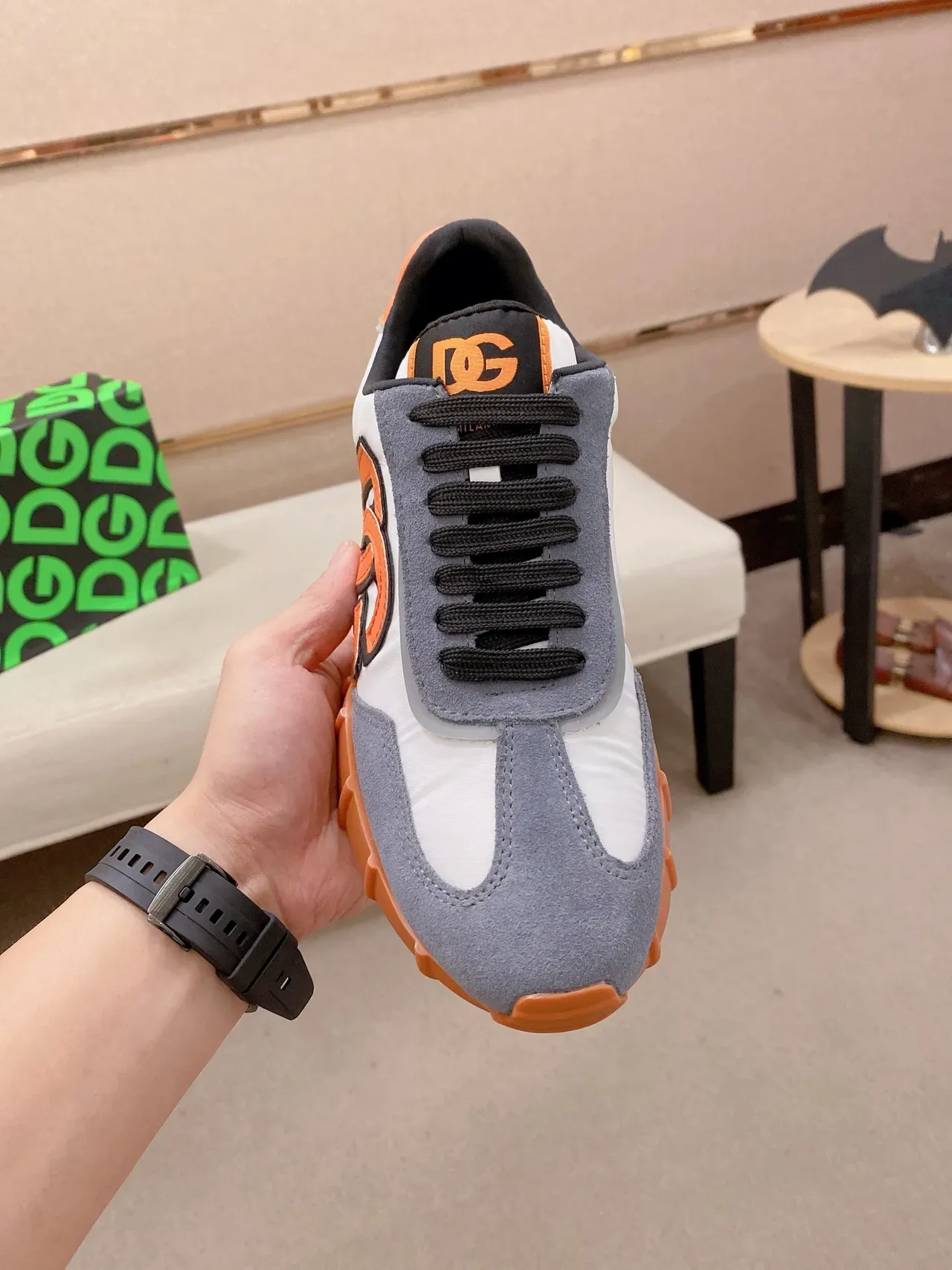 Dolce & Gabbana DG Runner White Gray Orange Lifestyle Sneakers 5
