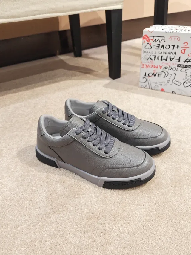 Dolce & Gabbana 灰色粒面皮革生活方式运动鞋 4