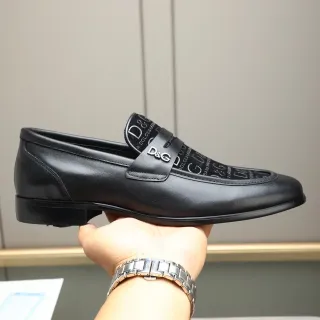 Dolce & Gabbana Logo-Strap 黑色皮革乐福鞋