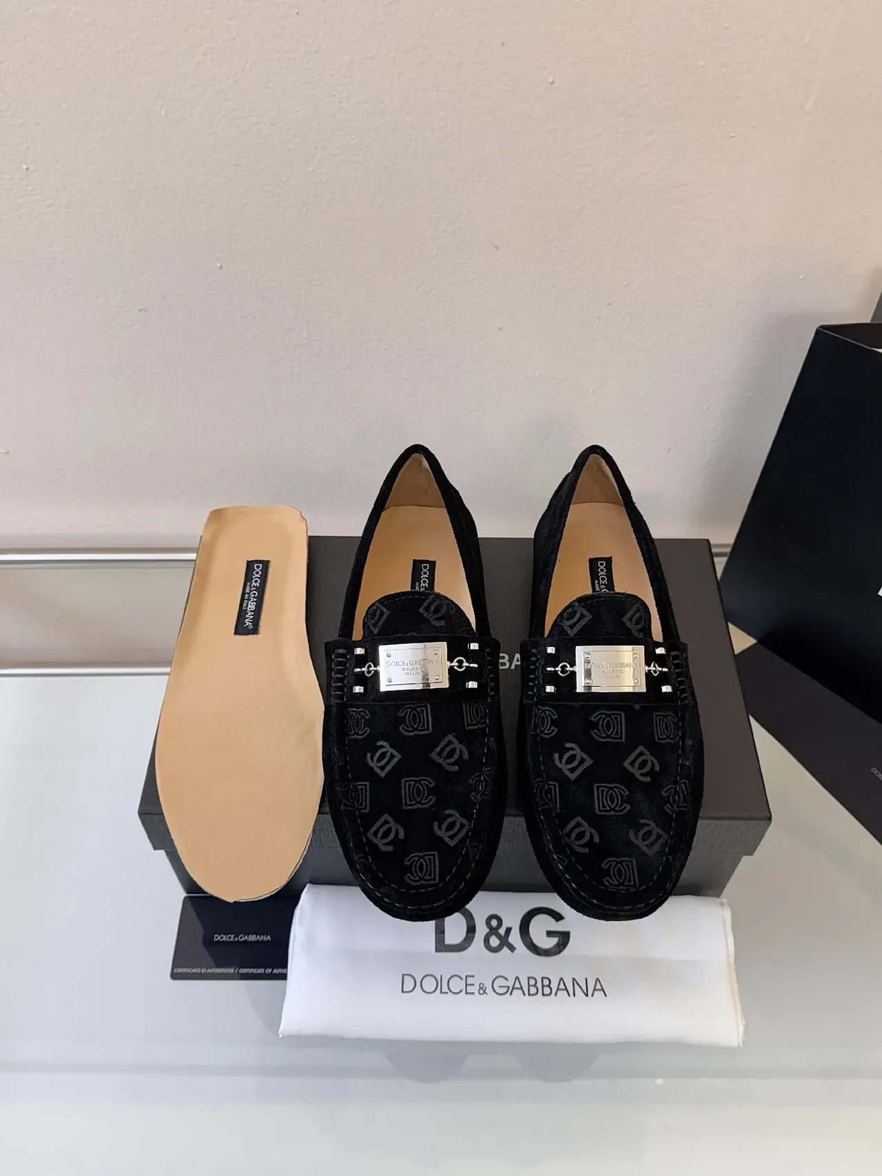 Dolce & Gabbana mocassin en daim monogrammé 6