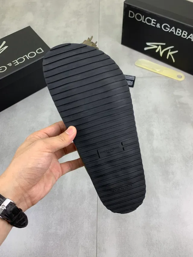 Dolce & Gabbana Verde Oliva Camurça DG Logo Slides 2