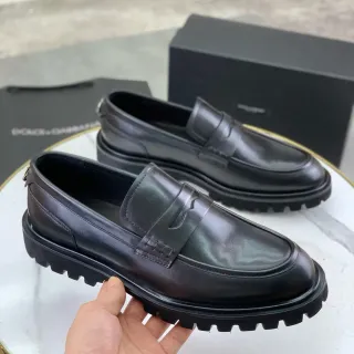 Dolce & Gabbana 黑色鞋带粗厚筋底乐福鞋