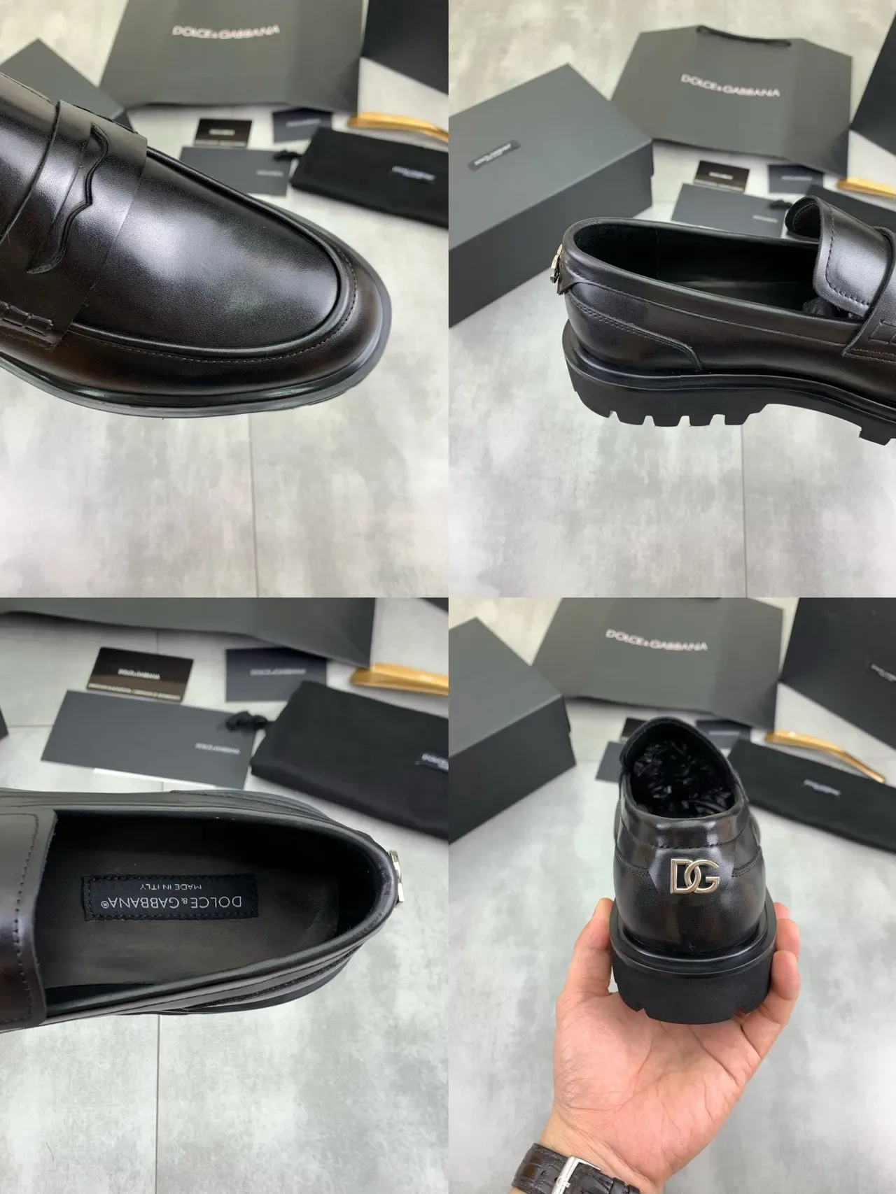 Dolce & Gabbana 黑色鞋带粗厚筋底乐福鞋 2