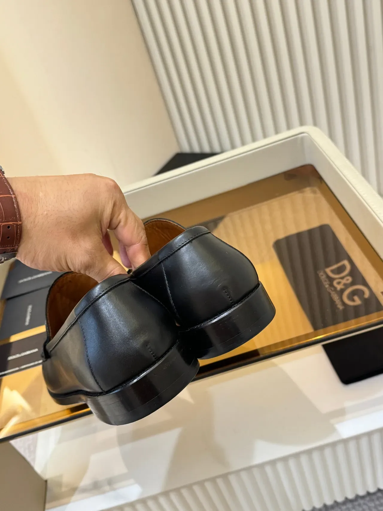 Dolce & Gabbana Portofino Mocasín de Cuero Negro 3