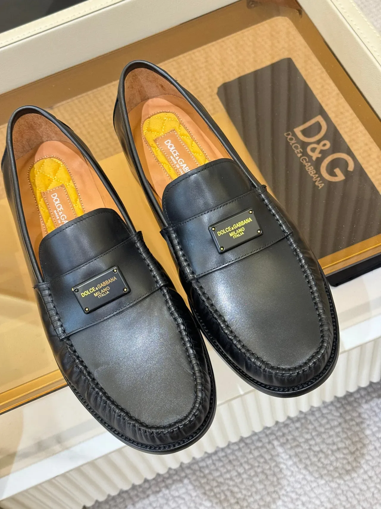 Dolce & Gabbana Portofino Mocasín de Cuero Negro 4
