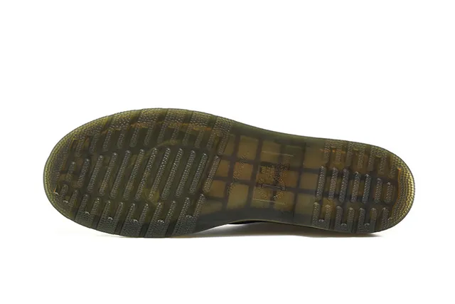 Dr. Martens 1460 काला स्मूथ लेदर पीला स्टीच मार्टिन जूते 6