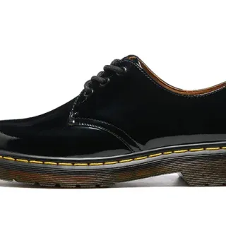Dr. Martens 1461 काले भूरी पेटेंट फिनिश चमड़े की तीन आँख वाली बंद लेसिंग ऑक्सफोर्ड जूते