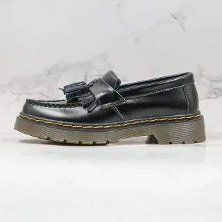 Dr. Martens 1461 Black Yellow Leather Tassel Strap Loafer
