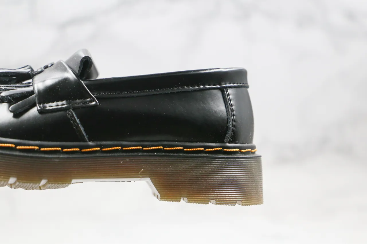 Dr. Martens 1461 Black Yellow Leather Tassel Strap Loafer 6