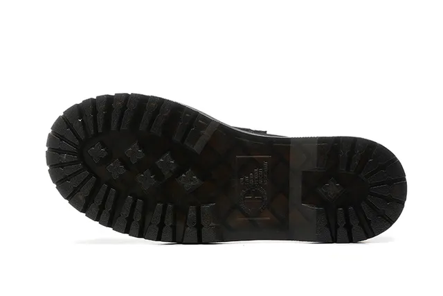 Dr. Martens 1461 লুফার কালো হলুদ চামড়া প্ল্যাটফর্ম লুগ সোল লুফার 6
