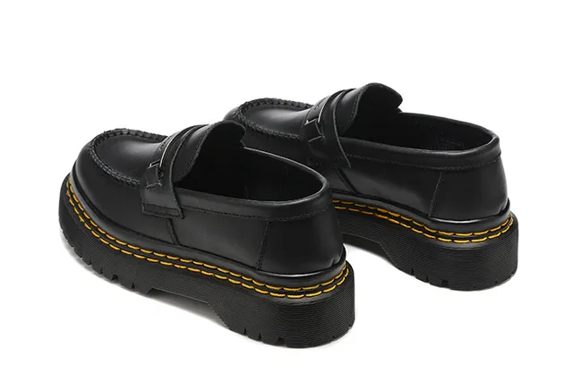 Dr. Martens 1461 লুফার কালো হলুদ চামড়া প্ল্যাটফর্ম লুগ সোল লুফার 7