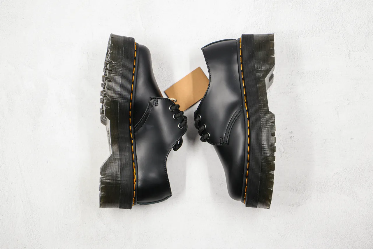Dr. Martens Jadon Platform Black Leather Oxford Shoes 2