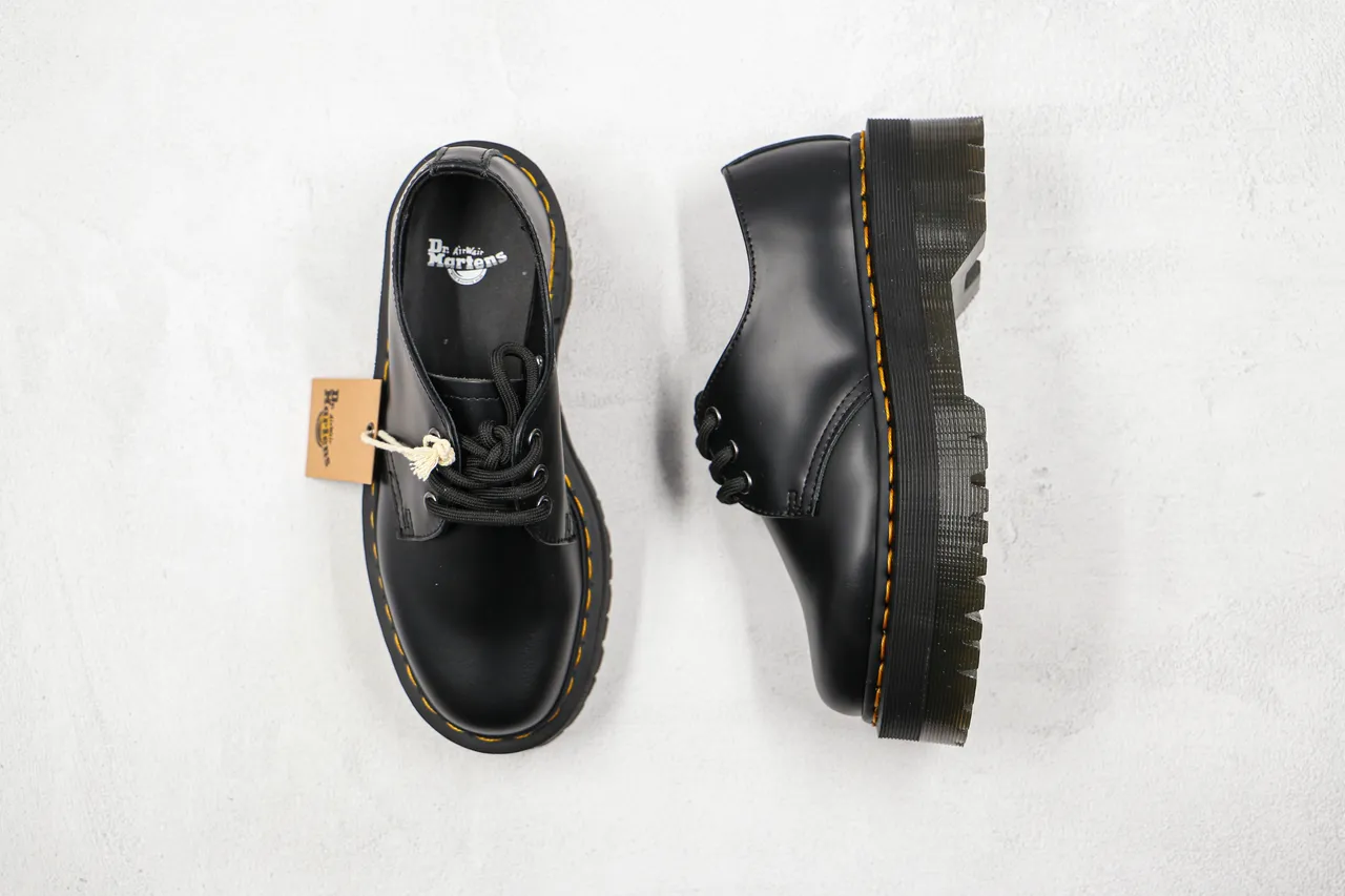 Dr. Martens Jadon Platform Black Leather Oxford Shoes 3