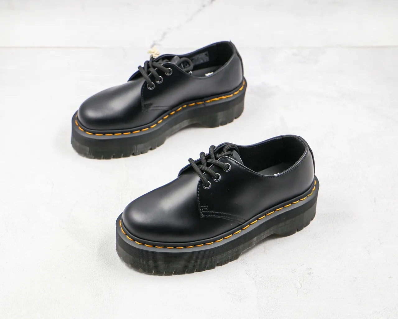 Dr. Martens Jadon Platform Black Leather Oxford Shoes 4