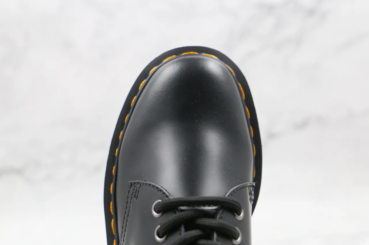 Dr. Martens Jadon Platform Black Leather Oxford Shoes 6