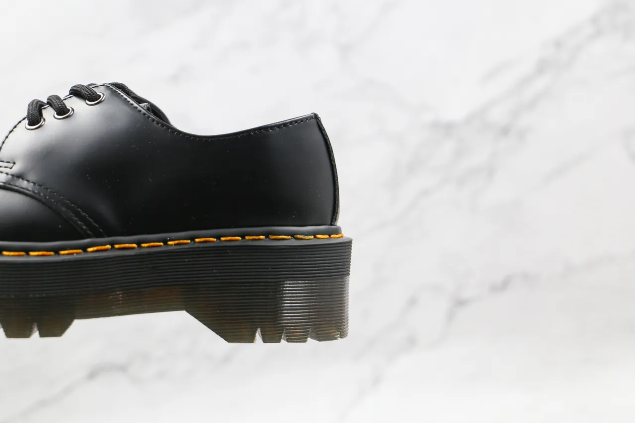 Dr. Martens Jadon Platform Black Leather Oxford Shoes 7