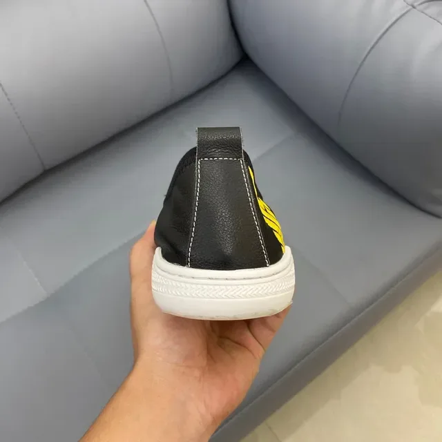 Emporio Armani Tênis Lifestyle Preto Branco Slip-On Couro Superior 3